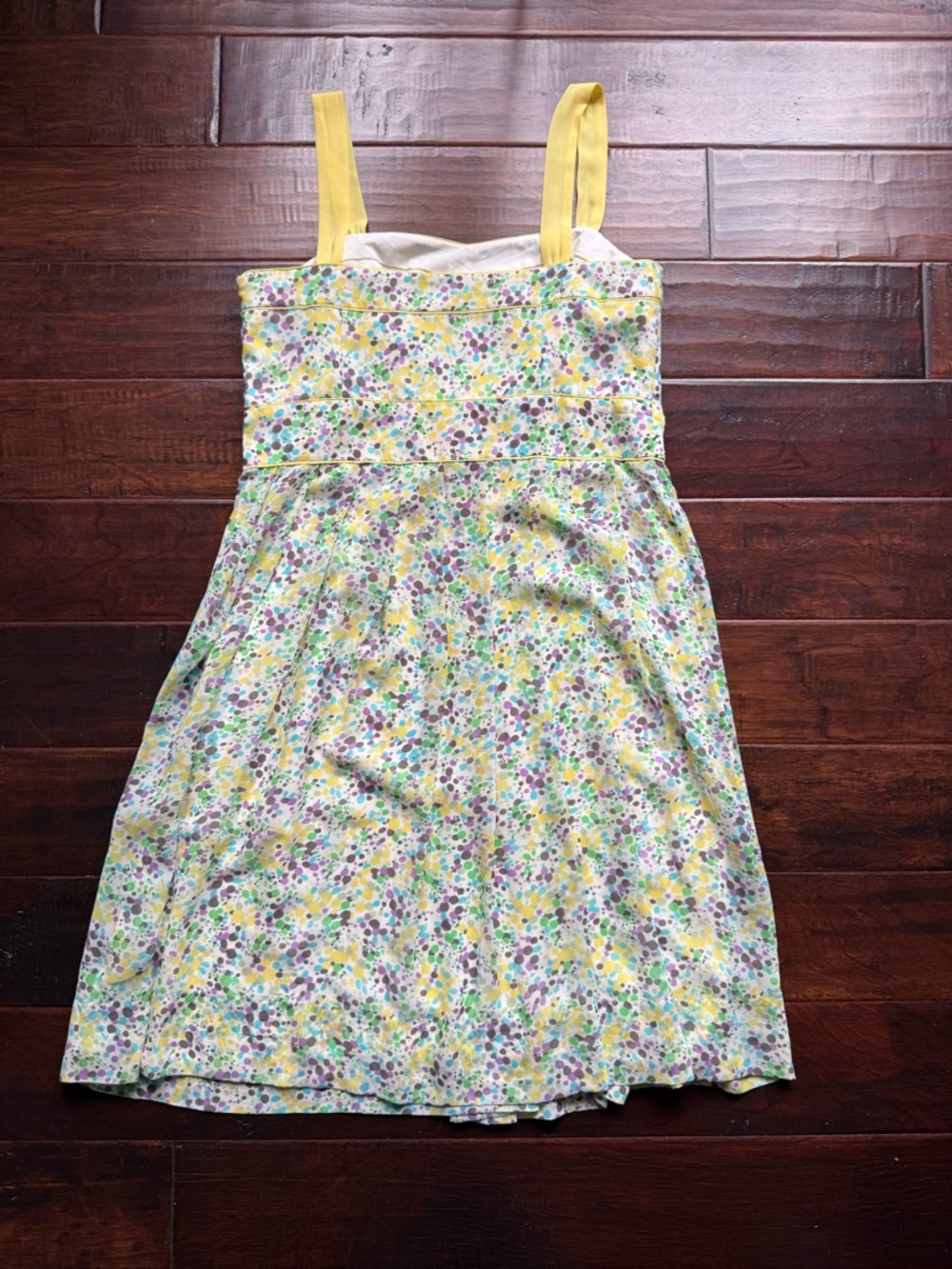 Monsoon Floral Fit & Flare Dress Yellow Straps Retro Summer Dress - Picture 3 of 7